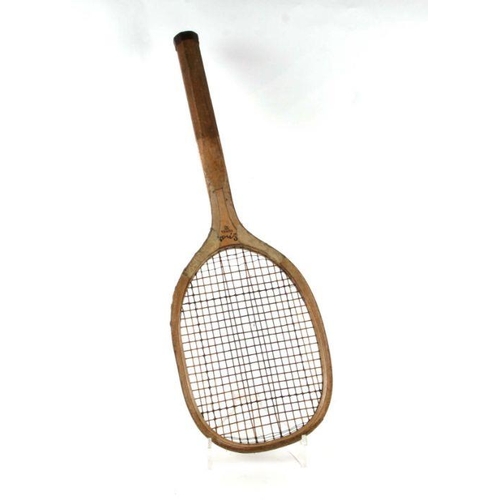 87 - A vintage Model D tennis racquet, 69cms long.