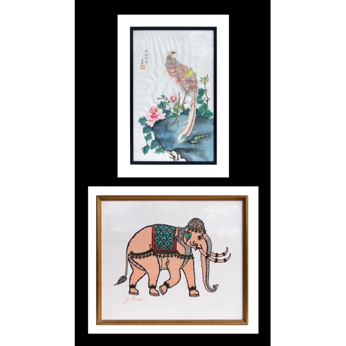 140 - After Julia Thomson - An Indian Elephant - screen print, framed & glazed, 69 by 59cms; together ... 