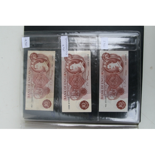 430 - A quantity of English banknotes to include 10 shilling and £1 notes,  many uncirculated with consecu... 