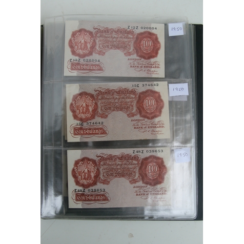 430 - A quantity of English banknotes to include 10 shilling and £1 notes,  many uncirculated with consecu... 