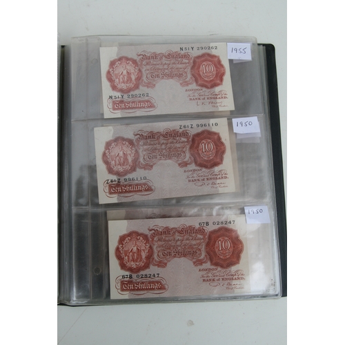 430 - A quantity of English banknotes to include 10 shilling and £1 notes,  many uncirculated with consecu... 