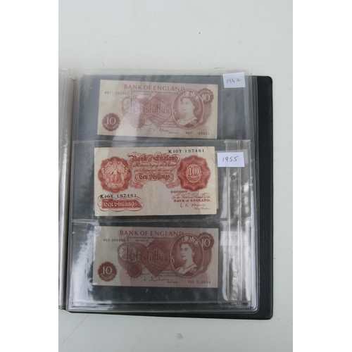 430 - A quantity of English banknotes to include 10 shilling and £1 notes,  many uncirculated with consecu... 