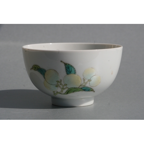 515 - A Chinese footed bowl decorated with fruit to include peaches and pomegranates, six character blue m... 