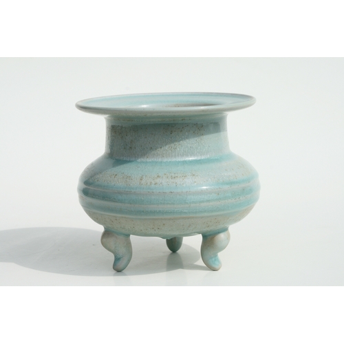 586 - A Chinese celadon glazed censer, 12cms high.