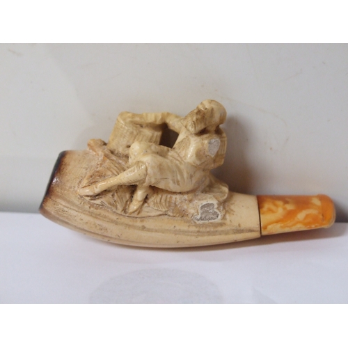 324 - A Victorian carved Meerschaum pipe, cased; together with three other pipes, cased; and a Black Fores... 