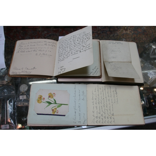 34 - Three early 20th century autograph albums containing poems and watercolours. (3)