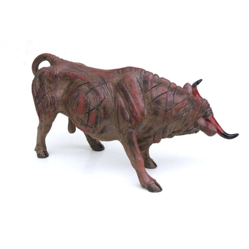 102 - Pippa Hill (modern British) - Study of a large red bull, impressed signature to the underside, 59cms... 