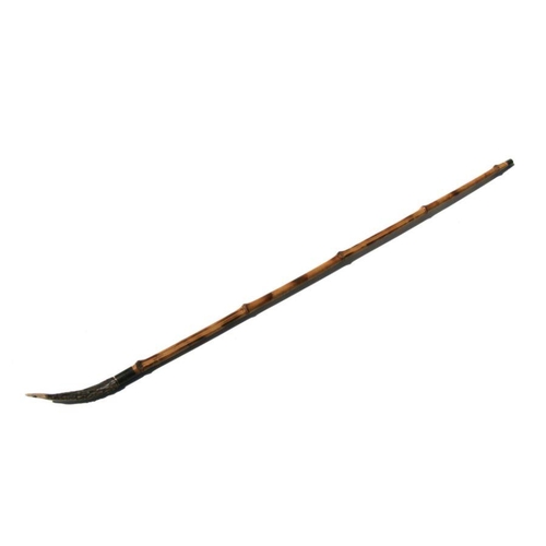 134 - A cane shafted sword stick with a 46.5cms (18.25ins) square section blade and a stag horn handle. Ma... 