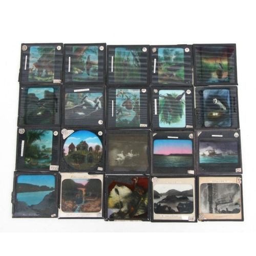 148 - A quantity of magic lantern slides topographical and nursery room subjects.