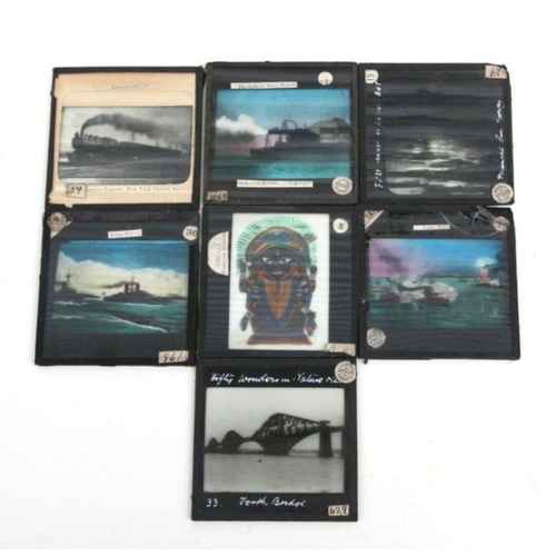 148 - A quantity of magic lantern slides topographical and nursery room subjects.