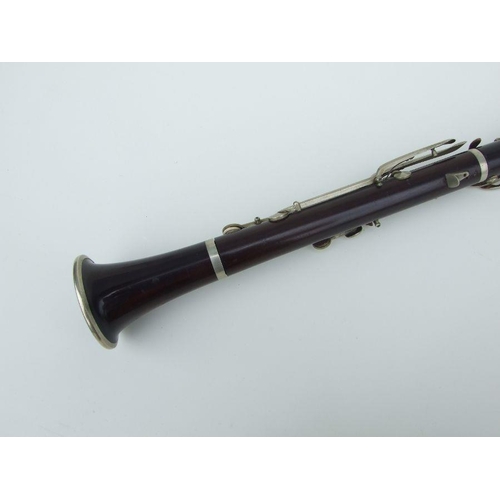 172 - A F Besson of London rosewood clarinet, 57cms long (missing mouthpiece).