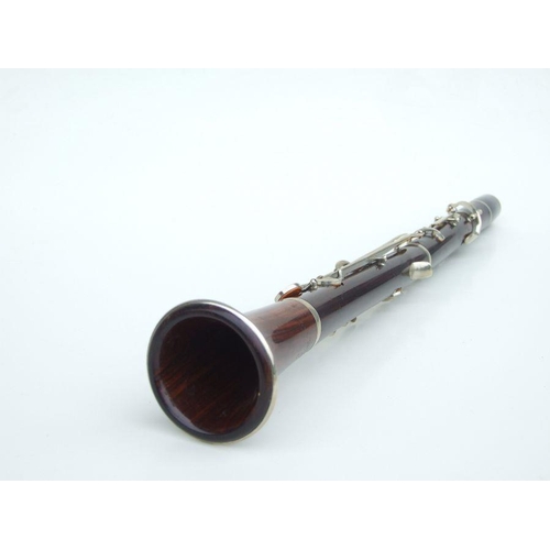 173 - A G Mahillon, London rosewood clarinet, Gold Medal, Paris 1878, manufactured by 'M Albert, Brussels,... 