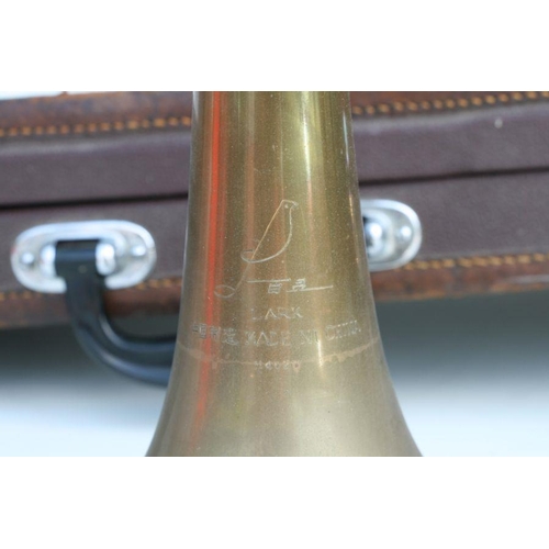 176 - A Lark brass trombone, no: 4027, cased.