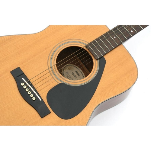 183 - A Yamaha FG-411E six-string acoustic guitar, 102cms long.