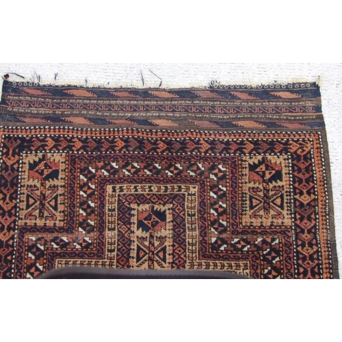 278 - A Persian Baluch tree prayer rug on a beige ground, 154 by 91cms; together with a small hand knotted... 