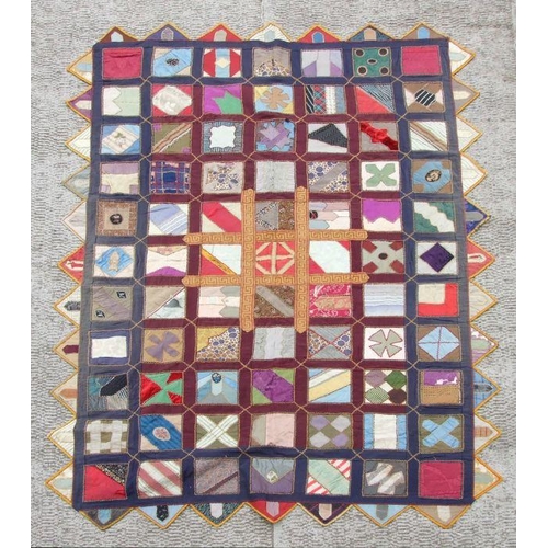 282 - A patchwork wall hanging, 135 by 198cms.