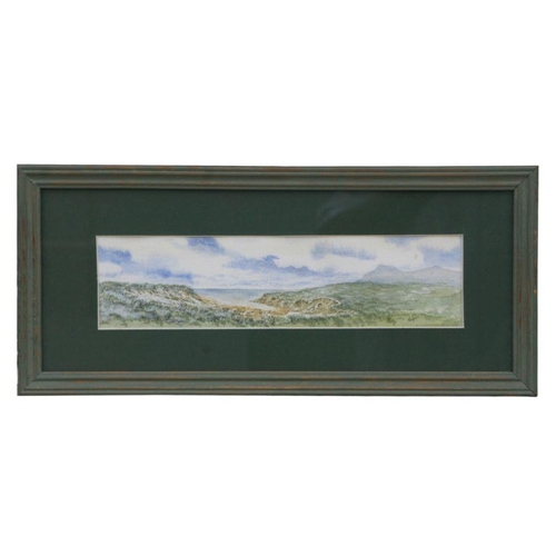 327 - R E Jones (20th century) - three panoramic landscape scenes, all signed lower right, watercolours, f... 