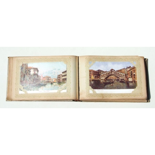 40 - An early 20th century postcard album of scenes of Venice, Murano and other European scenes.