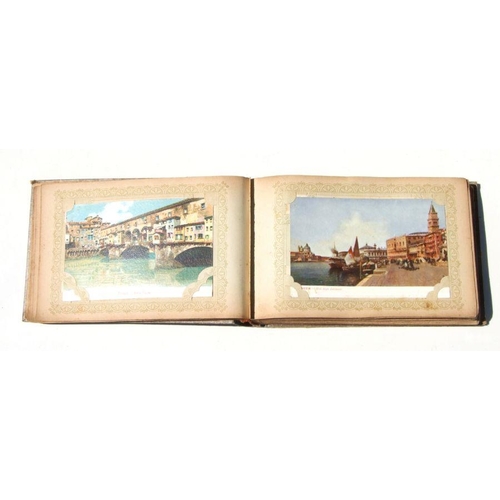 40 - An early 20th century postcard album of scenes of Venice, Murano and other European scenes.