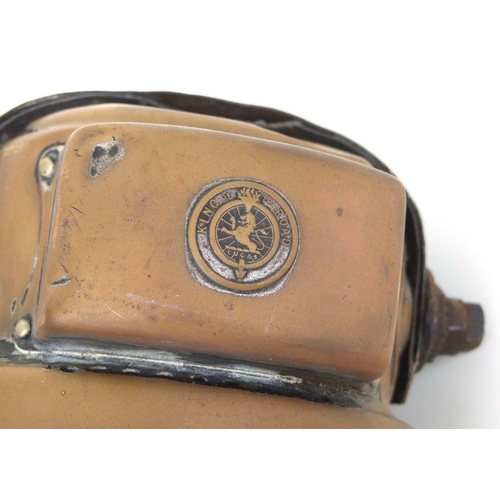 408 - A brass Lucas 'King of the Road' motorcycle carbide / acetylene headlamp, model no: 320, 14cms diame... 