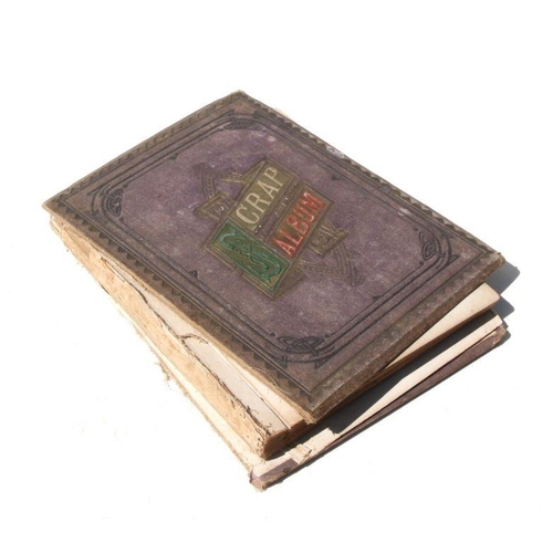 46 - A Victorian scrap album containing various watercolours of subjects to include landscapes, botanical... 