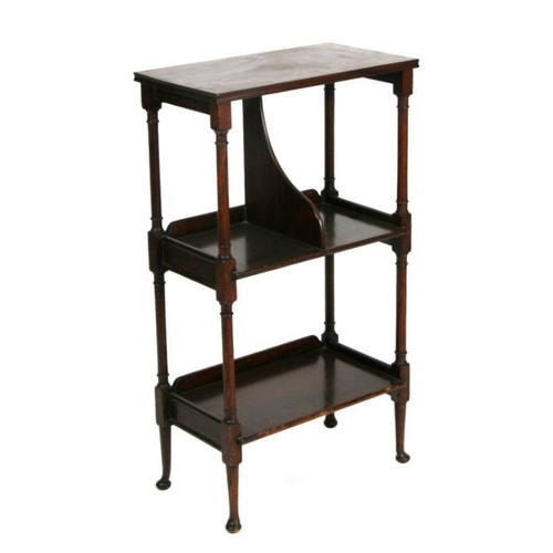 1010 - A George III style mahogany three-tier etagere or bookstand, 47cms wide.