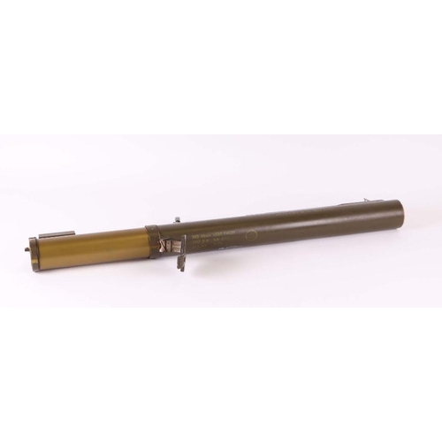 138 - A hand held disposable British Army rocket launcher (inert) telescopic full extending with flip up s... 