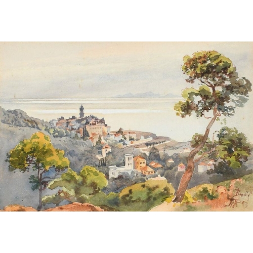 241 - Alfred Waterhouse RA (1830-1905) View of Sandven Lake, Norway; View of Prague; View of a lakeside to... 