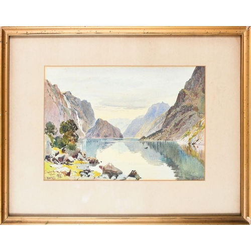 241 - Alfred Waterhouse RA (1830-1905) View of Sandven Lake, Norway; View of Prague; View of a lakeside to... 