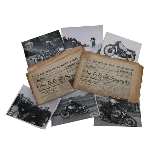 51 - The R.L.G. Graham archive of Motorcycle ephemera including photographs of him riding the works AJS P... 