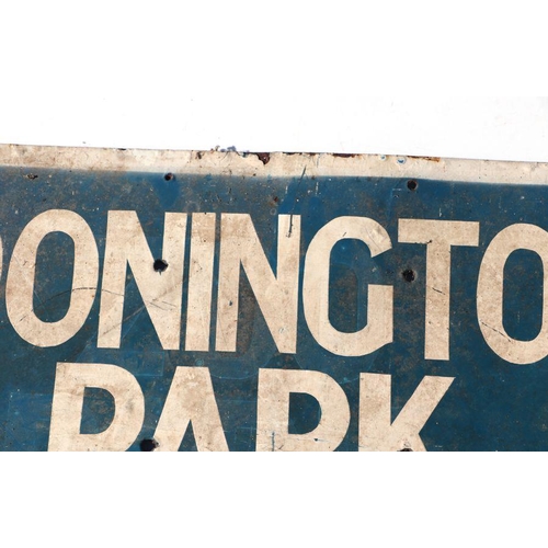 53 - An original RAC Donington Park enamel roadside information sign, 91cms wide.Condition ReportSome ena... 