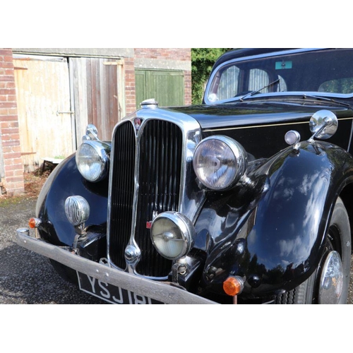 58 - A 1947 Rover 12 P2 saloon, registration no. YSJ 181, chassis no. R7211801, engine no. 7212147, black... 