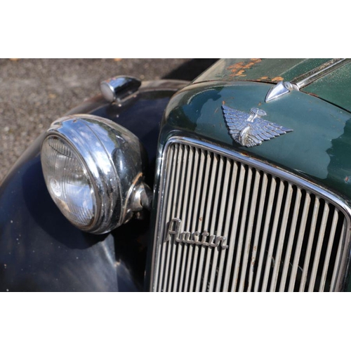 61 - A 1938 Austin 10 saloon, registration no. EUU 852, chassis no. G145612, engine no. LG145288, green o... 