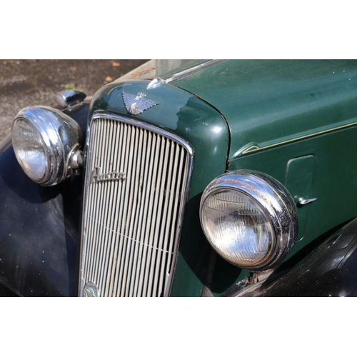 61 - A 1938 Austin 10 saloon, registration no. EUU 852, chassis no. G145612, engine no. LG145288, green o... 