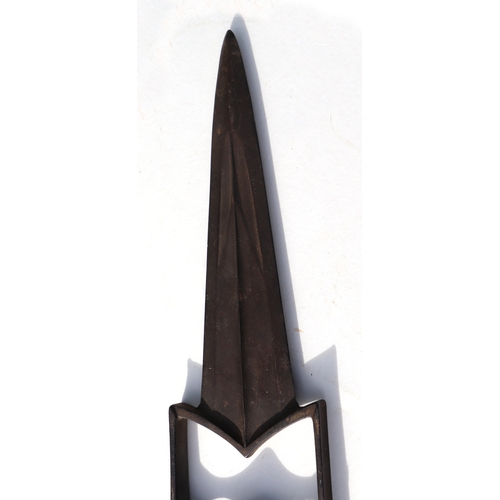 111 - An Indian brass katar or push dagger, 40cms long.