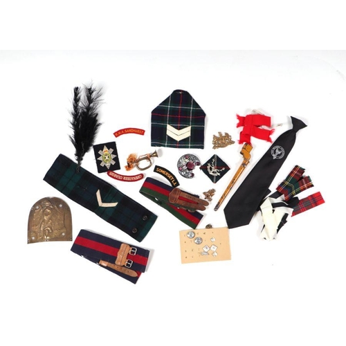 109 - A quantity of assorted military uniform to include Somerset Light Infantry and Scottish regimental i... 