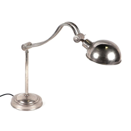 121 - An Industrial design steel table lamp with adjustable column and shade, approx 65cms high.