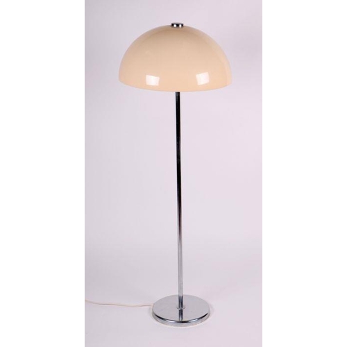 124 - A Modernist mid century style chrome standard lamp, approx 126cms high.