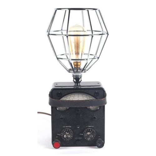 125 - A vintage Universal Ivo Meter converted to a table lamp, 44cms high.