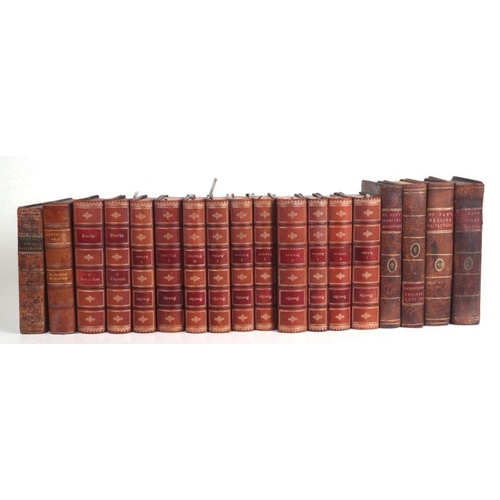 23 - A quantity of 18th and 19th century leather bound library books to include Mercure Britannique by Du... 