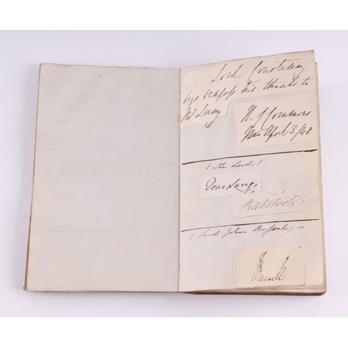10 - An autograph book belonging to Master Shipbuilder Oliver Lang, signatures cut from letters stuck int... 