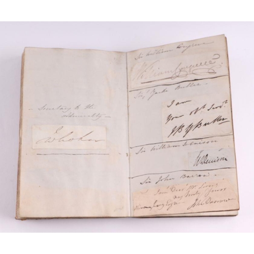 10 - An autograph book belonging to Master Shipbuilder Oliver Lang, signatures cut from letters stuck int... 
