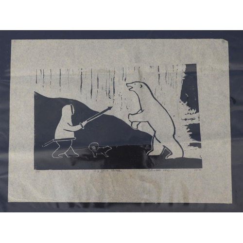 117 - An Inuit art collection of woodblocks / linocut prints from the late 1960's and 70's comprising Bern... 