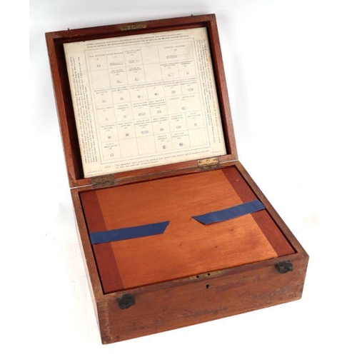 1506 - A rare 1912 Siemens Military marked War Games boxed set. The mahogany box is stamped on the LH side ... 