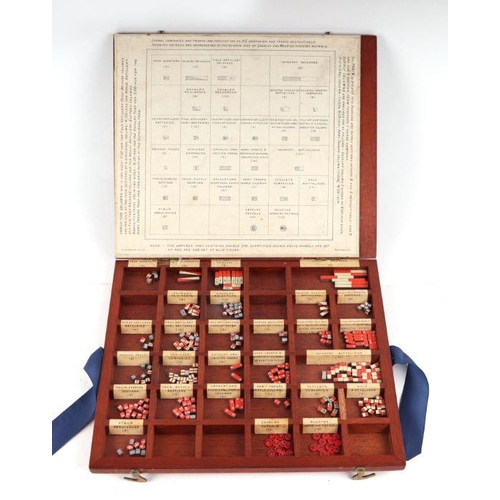 1506 - A rare 1912 Siemens Military marked War Games boxed set. The mahogany box is stamped on the LH side ... 