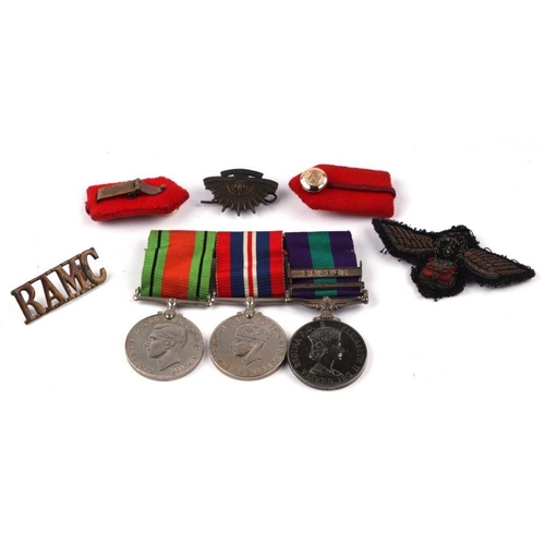 1530 - A WWII medal pair and an Elizabeth II General Service medal named to 'Captain D Cardle RASC' with Br... 