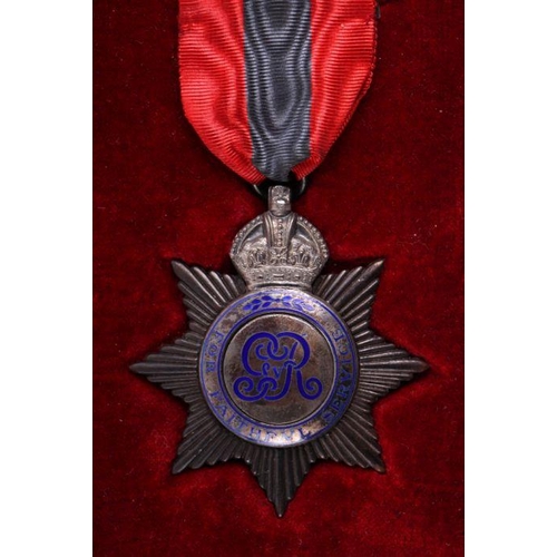 1533 - A George V Imperial Service Order awarded to Arthur S Madge, by Elkington, in its original fitted ca... 