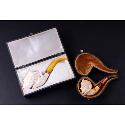 267 - A Meerschaum pipe, cased; together with another similar (2).