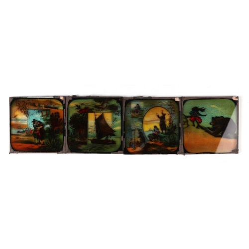 272 - A quantity of glass magic lantern slides, most depicting classic paintings by artist to include Reub... 