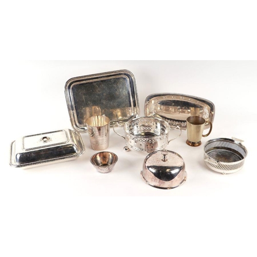 354 - A good selection of silver plated items to include sauceboats, flatwares, table cigarette box, water... 